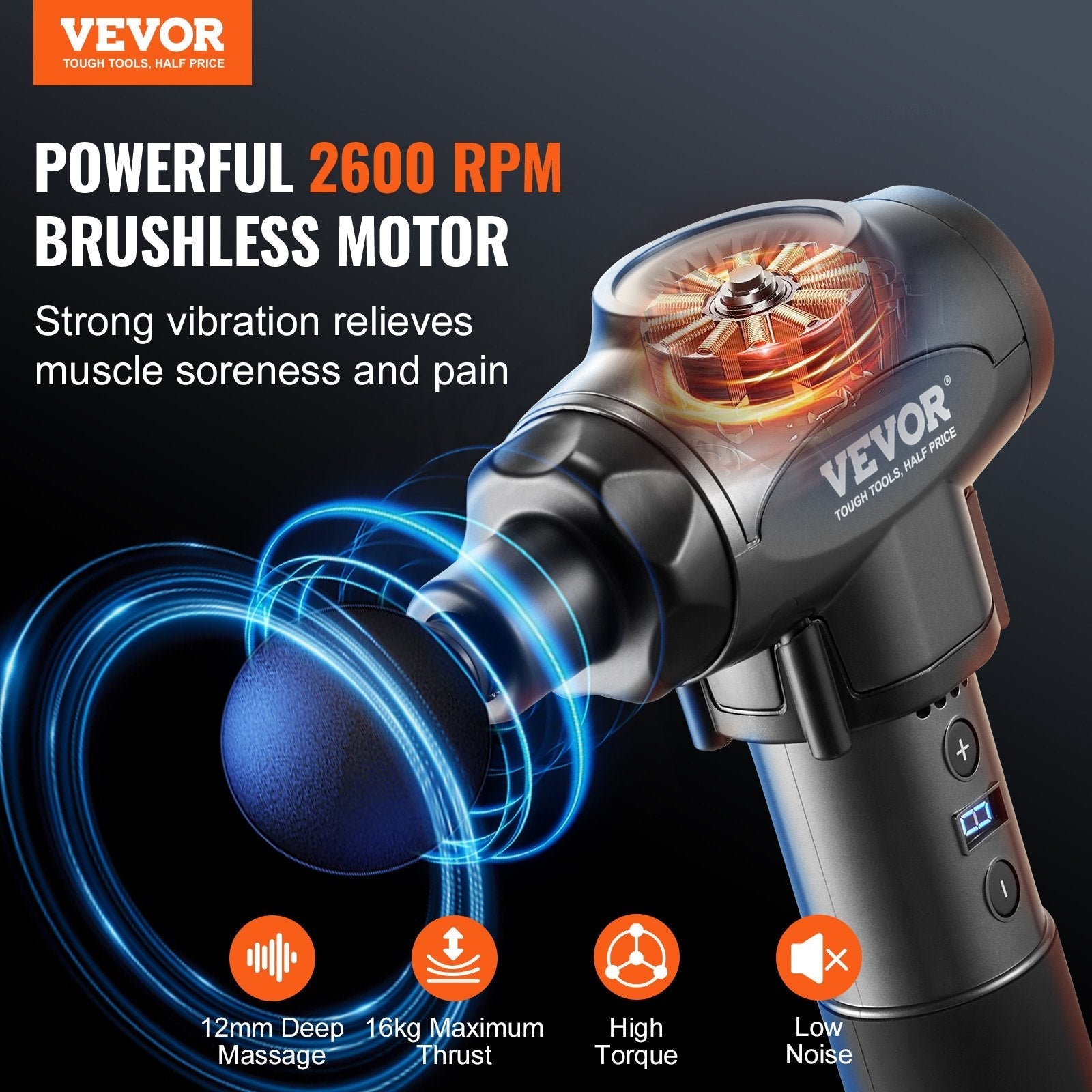 VEVOR Deep Tissue Massager Gun - 9 Speed Percussion Massager for Athletes Muscle Relaxation - Prema Time
