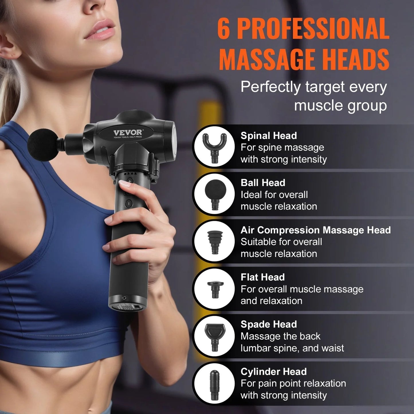 VEVOR Deep Tissue Massager Gun - 9 Speed Percussion Massager for Athletes Muscle Relaxation - Prema Time