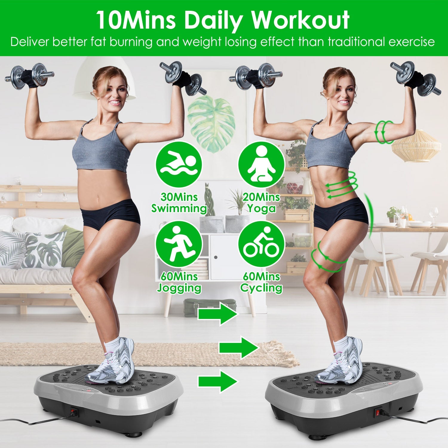 Vibration Exercise Machine with Resistance Bands | Whole Body Platform - PREMA TIME - Prema Time