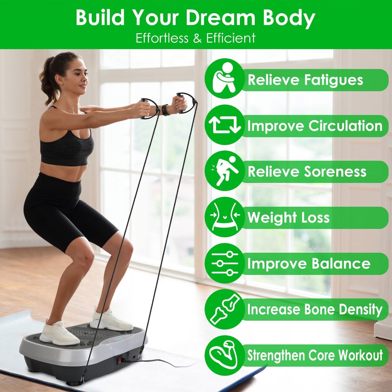 Vibration Exercise Machine with Resistance Bands | Whole Body Platform - PREMA TIME - Prema Time