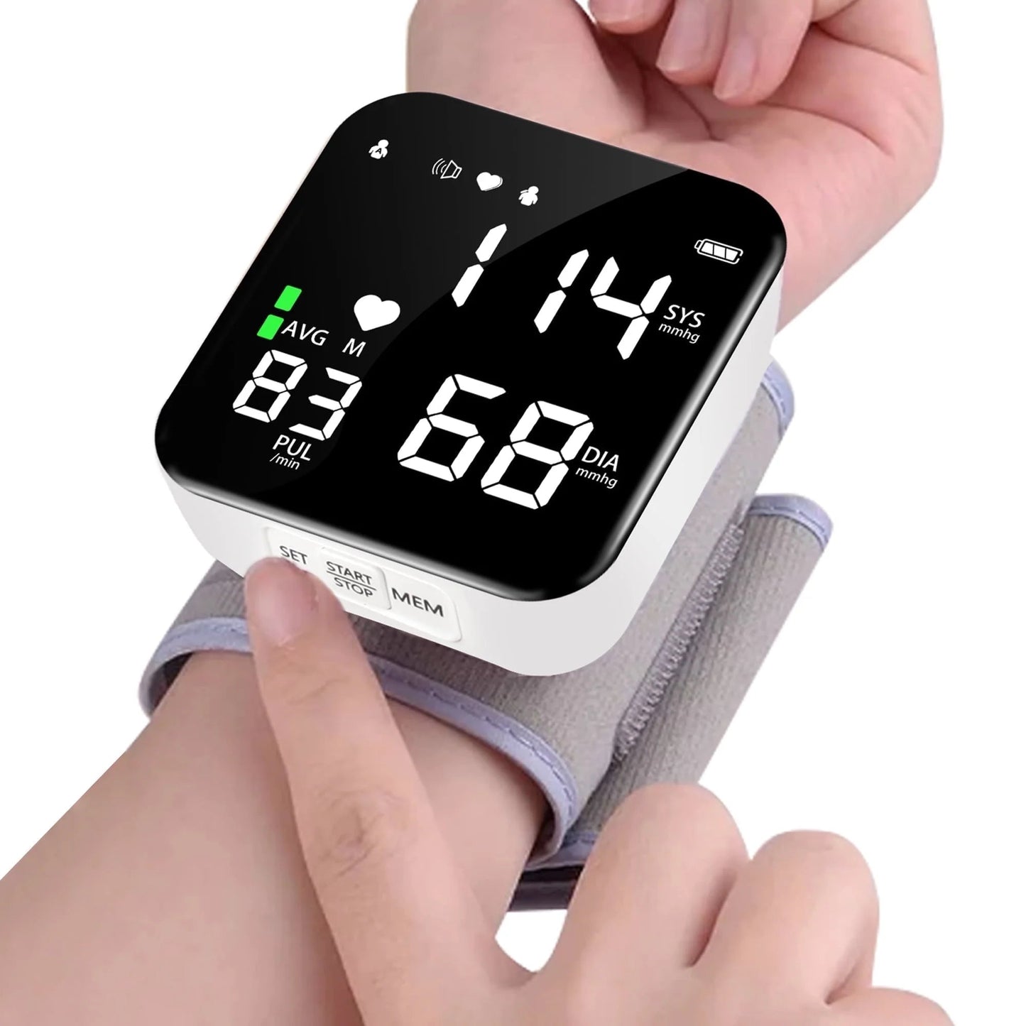 VIIWII Automatic Wrist Blood Pressure Monitor Adjustable Cuff LCD Display Rechargeable Home Use - PREMA TIME - Prema Time