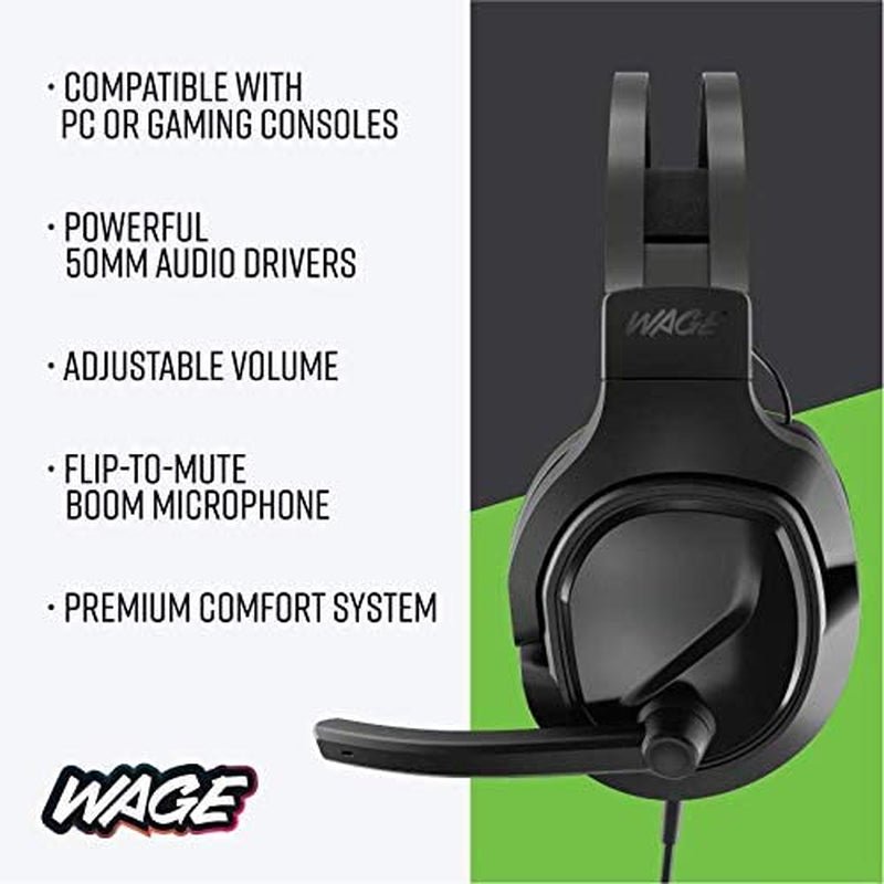 Wage Pro Universal Gaming Headset - Black/Green Premium Audio Experience - PREMA TIME - Prema Time