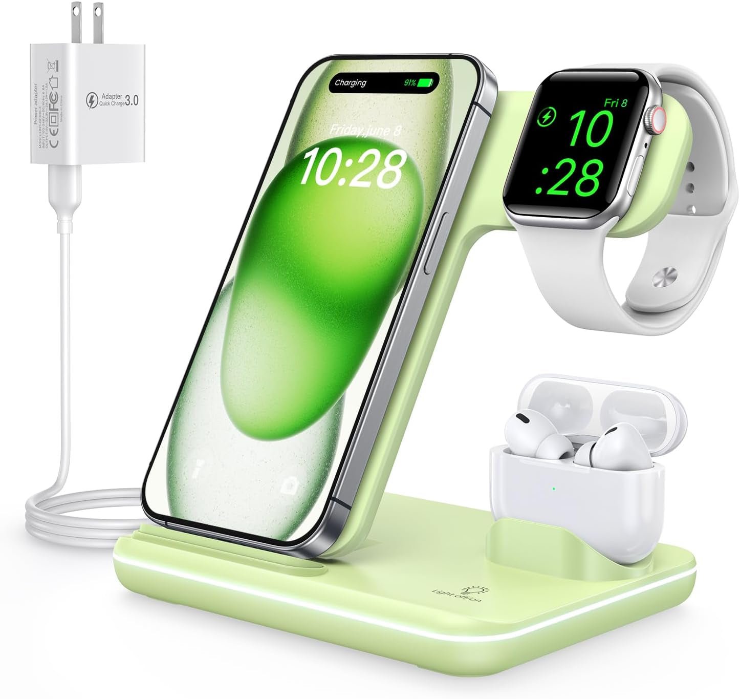 WAITIEE 3 - in - 1 Wireless Charger - iPhone 16 Apple Watch AirPods Charging Station - PREMA TIME - Prema Time