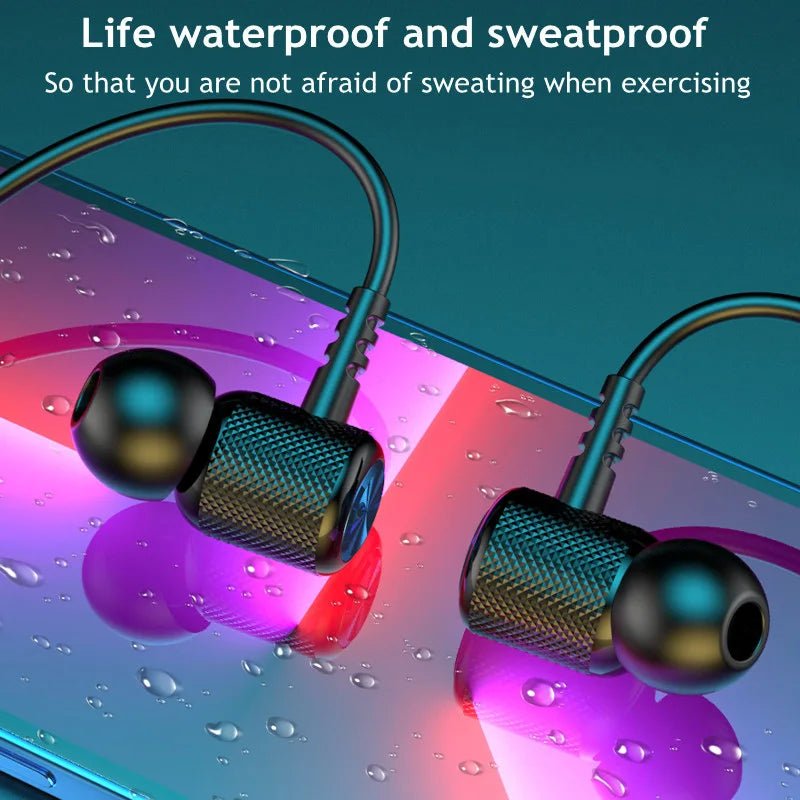 Wireless Earphones Bluetooth 5.2 - Waterproof Neckband, Magnetic Bass, Mic - PREMA TIME - Prema Time