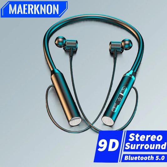 Wireless Earphones Bluetooth 5.2 - Waterproof Neckband, Magnetic Bass, Mic - PREMA TIME - Prema Time