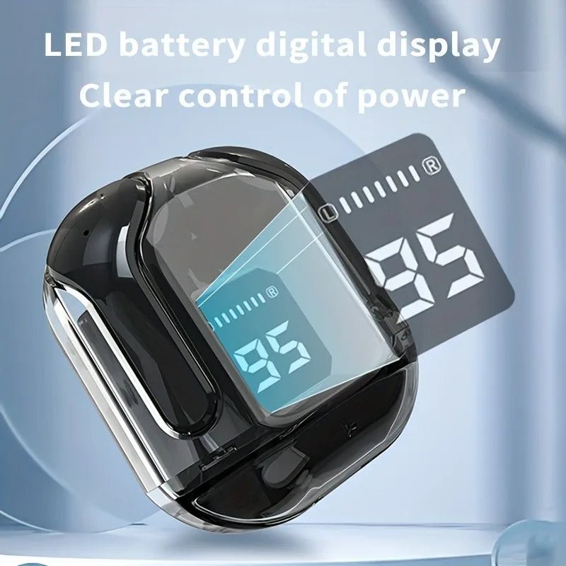 Wireless Bluetooth Earbuds Transparent HIFI LED Display Stereo Sound - PREMA TIME - Prema Time