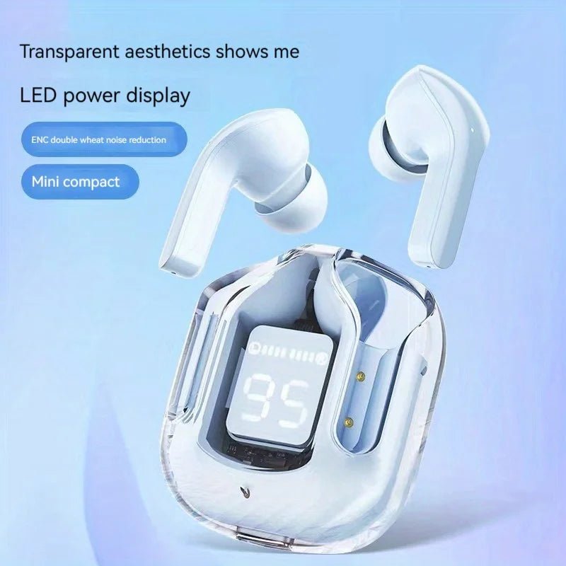 Wireless Bluetooth Earbuds Transparent HIFI LED Display Stereo Sound - PREMA TIME - Prema Time
