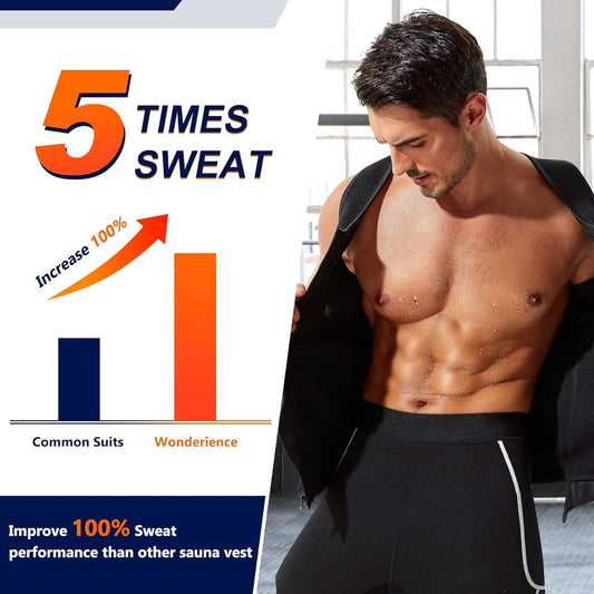 Neoprene Sauna Suit Men Waist Trainer Vest Zipper Body Shaper Tank Top | PREMA TIME - Prema Time
