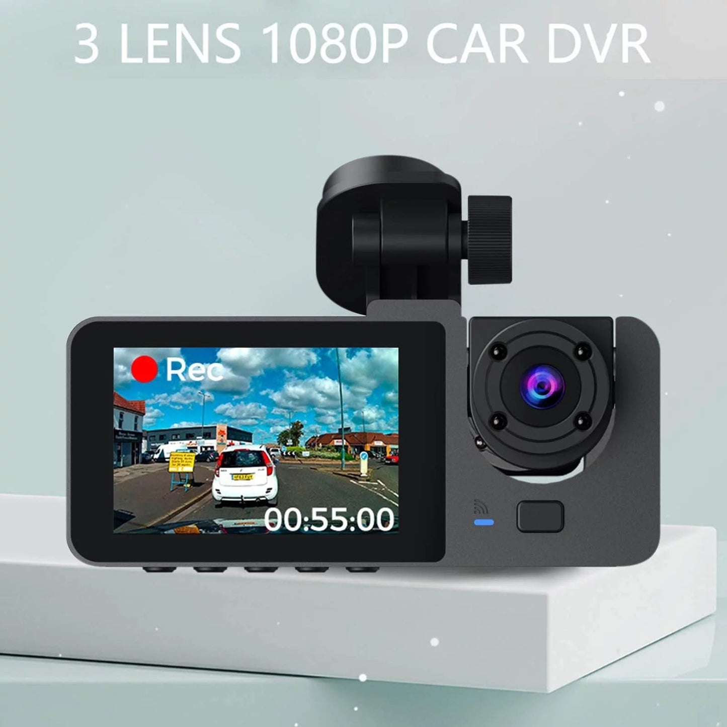 Wuketin 1080P 3 Channel Dash Cam Front Rear Inside Night Vision 32GB SD Card - PREMA TIME - Prema Time
