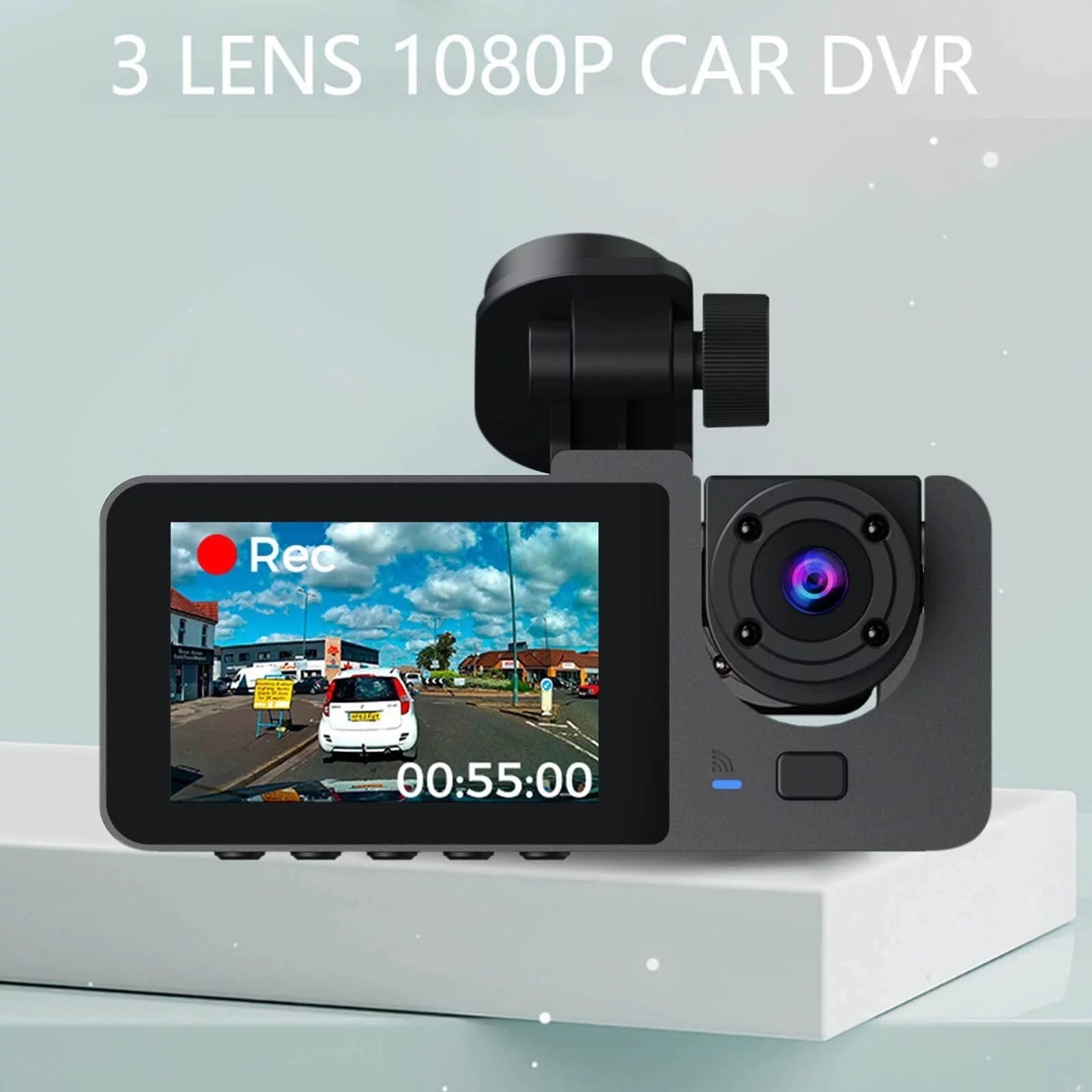 Wuketin 1080P 3 Channel Dash Cam Front Rear Inside Night Vision 32GB SD Card - PREMA TIME - Prema Time