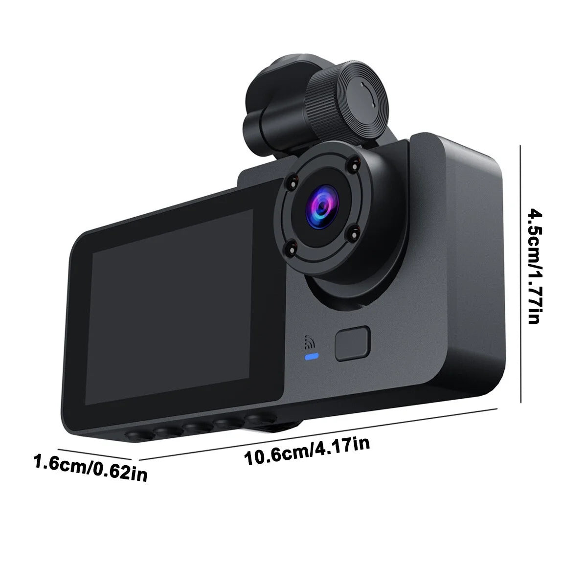 Wuketin 1080P 3 Channel Dash Cam Front Rear Inside Night Vision 32GB SD Card - PREMA TIME - Prema Time